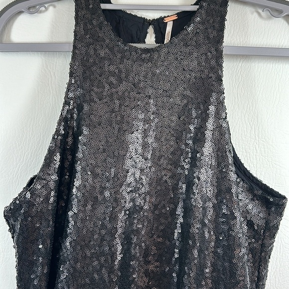 Free People Black Sequin Mini Dress, XS - Picture 2 of 7
